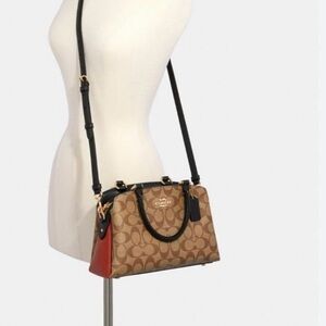 Coach Mini Lillie  Brown and Black Signature Crossbody Bag